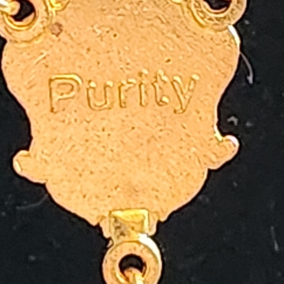 White & Gold Tone "Purity" Catholic Religious Christianity Rosary necklace. - Picture 5 of 6